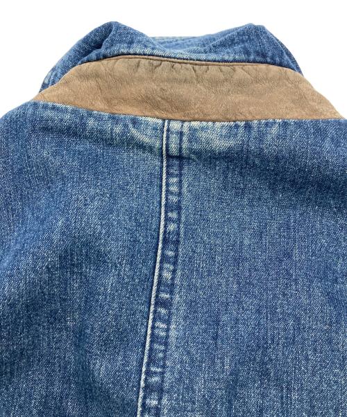 LAND'S END（ランズエンド）LAND'S END (ランズエンド) 襟レザーハンティングジャケット インディゴ サイズ:	SIZE Mの古着・服飾アイテム