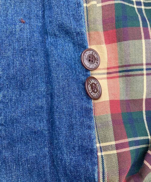 LAND'S END（ランズエンド）LAND'S END (ランズエンド) 襟レザーハンティングジャケット インディゴ サイズ:	SIZE Mの古着・服飾アイテム