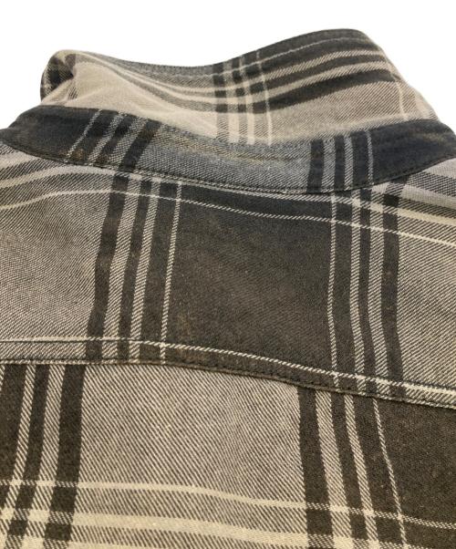 DIESEL（ディーゼル）DIESEL (ディーゼル) カットオフチェックシャツ グレー×ブラック サイズ:Mの古着・服飾アイテム