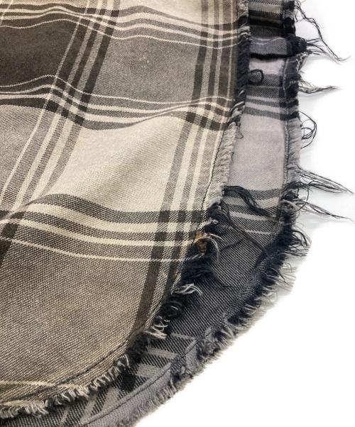DIESEL（ディーゼル）DIESEL (ディーゼル) カットオフチェックシャツ グレー×ブラック サイズ:Mの古着・服飾アイテム