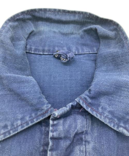 USED（ユーズド）USED (ユーズド) ヘリンボーンカバーオール ブルー サイズ:54の古着・服飾アイテム