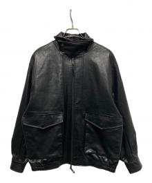 SINSS（シンス）の古着「フェイクレザージップアップブルゾン」｜ブラック