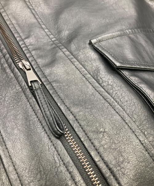 SINSS（シンス）SINSS (シンス) フェイクレザージップアップブルゾン ブラック サイズ:Lの古着・服飾アイテム