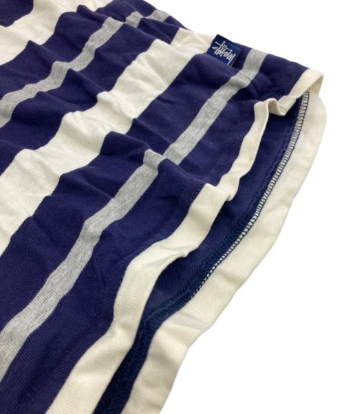 stussy（ステューシー）stussy (ステューシー) ボーダーTシャツ ネイビー サイズ:Lの古着・服飾アイテム