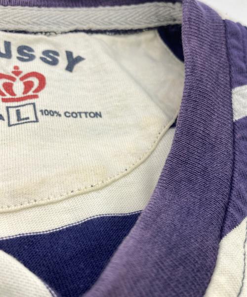 stussy（ステューシー）stussy (ステューシー) ボーダーTシャツ ネイビー サイズ:Lの古着・服飾アイテム