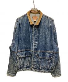 LEVI'S（リーバイス）の古着「80s 75073 襟コーズ ケミカルウォッシュ デニムジャケット」｜インディゴ