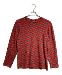 COMME des GARCONS HOMME（コムデギャルソン オム）の古着「タータンチェックニット/Tartan check knit」｜レッド