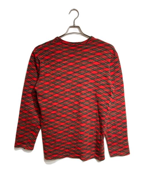 COMME des GARCONS HOMME（コムデギャルソン オム）COMME des GARCONS HOMME (コムデギャルソン オム) タータンチェックニット/Tartan check knit レッド サイズ:Mの古着・服飾アイテム