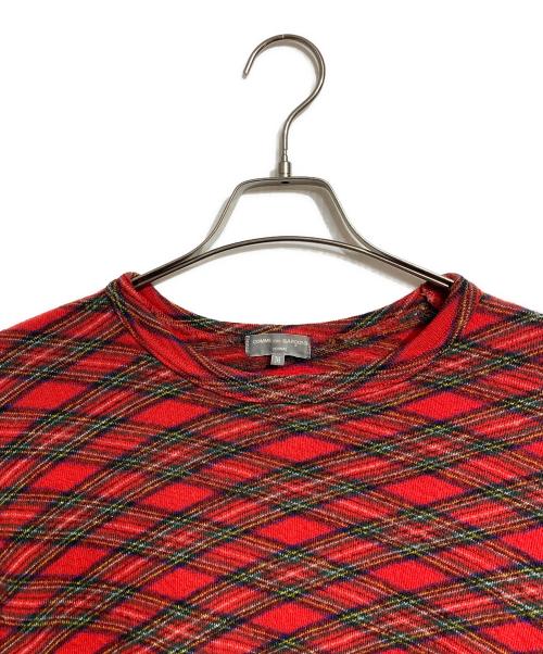 COMME des GARCONS HOMME（コムデギャルソン オム）COMME des GARCONS HOMME (コムデギャルソン オム) タータンチェックニット/Tartan check knit レッド サイズ:Mの古着・服飾アイテム