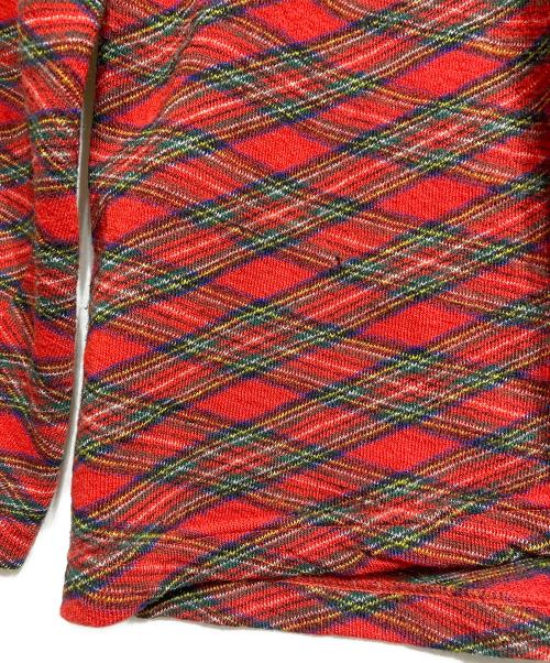 COMME des GARCONS HOMME（コムデギャルソン オム）COMME des GARCONS HOMME (コムデギャルソン オム) タータンチェックニット/Tartan check knit レッド サイズ:Mの古着・服飾アイテム