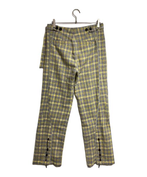 KIKO KOSTADINOV（キコ・コスタディノフ）KIKO KOSTADINOV (キコ・コスタディノフ) HARKMAN TROUSERS/ハークマン トラウザーズ イエロー×グレー サイズ:46の古着・服飾アイテム