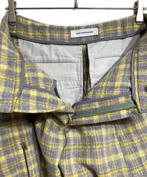 KIKO KOSTADINOV（キコ・コスタディノフ）KIKO KOSTADINOV (キコ・コスタディノフ) HARKMAN TROUSERS/ハークマン トラウザーズ イエロー×グレー サイズ:46の古着・服飾アイテム