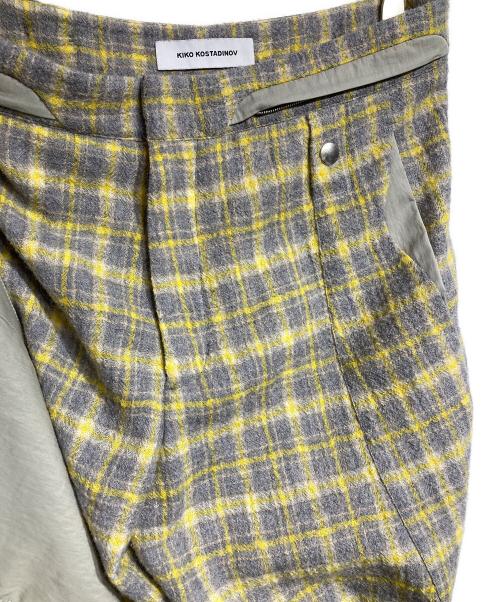 KIKO KOSTADINOV（キコ・コスタディノフ）KIKO KOSTADINOV (キコ・コスタディノフ) HARKMAN TROUSERS/ハークマン トラウザーズ イエロー×グレー サイズ:46の古着・服飾アイテム