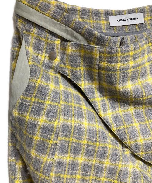 KIKO KOSTADINOV（キコ・コスタディノフ）KIKO KOSTADINOV (キコ・コスタディノフ) HARKMAN TROUSERS/ハークマン トラウザーズ イエロー×グレー サイズ:46の古着・服飾アイテム