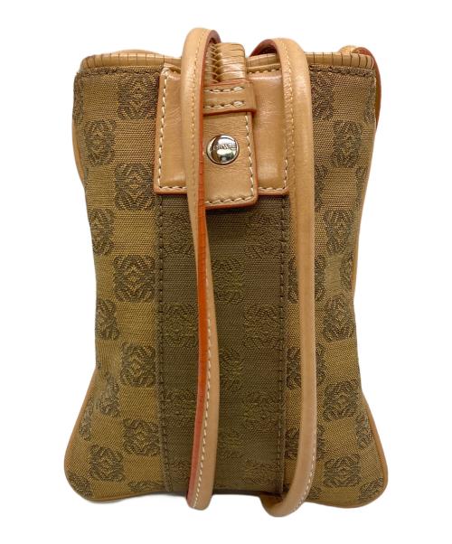 LOEWE（ロエベ）LOEWE (ロエベ) アナグラムキャンバスショルダーポーチ ブラウンの古着・服飾アイテム