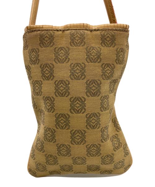 LOEWE（ロエベ）LOEWE (ロエベ) アナグラムキャンバスショルダーポーチ ブラウンの古着・服飾アイテム