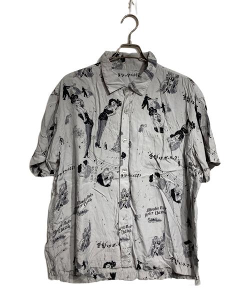 Porter Classic（ポータークラシック）Porter Classic (ポータークラシック) BLONDES PREFER PC ALOHA SHIRT/ブロンドはPCアロハシャツを好む グレー サイズ:Mの古着・服飾アイテム