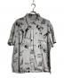 Porter Classic（ポータークラシック）の古着「BLONDES PREFER PC ALOHA SHIRT/ブロンドはPCアロハシャツを好む」｜グレー