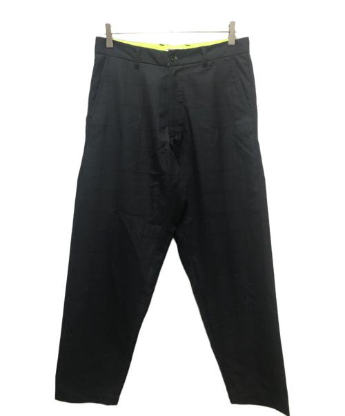 Hombre Nino（オンブレニーニョ）Hombre Nino (オンブレニーニョ) ダブルブレストシャドーチェックセットアップ ネイビー×イエロー サイズ:Mの古着・服飾アイテム