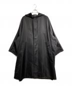 BALENCIAGAバレンシアガ）の古着「サテンオーバーフーデッドコート/Satin Over Hooded Coat」｜ブラック