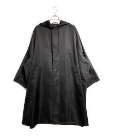 BALENCIAGA（バレンシアガ）の古着「サテンオーバーフーデッドコート/Satin Over Hooded Coat」｜ブラック