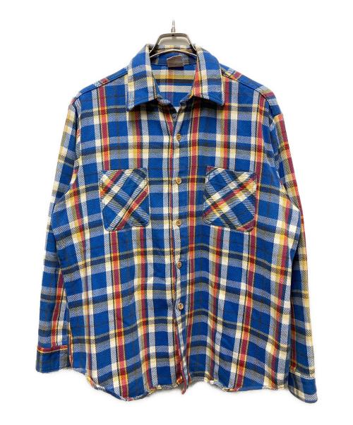 big mac（ビッグマック）BIG MAC (ビッグマック) 70s ヘビーネルシャツ ブルー サイズ:Lの古着・服飾アイテム