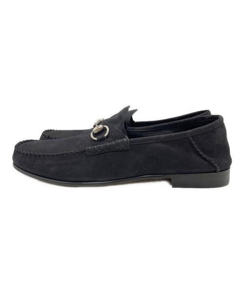 GUCCI（グッチ）GUCCI (グッチ) ホースビットスウェードローファー/Suede Horsebit Loafers ブラック サイズ:8の古着・服飾アイテム