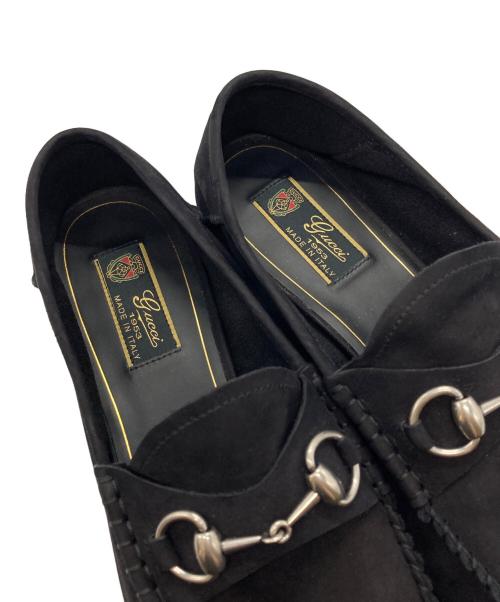 GUCCI（グッチ）GUCCI (グッチ) ホースビットスウェードローファー/Suede Horsebit Loafers ブラック サイズ:8の古着・服飾アイテム