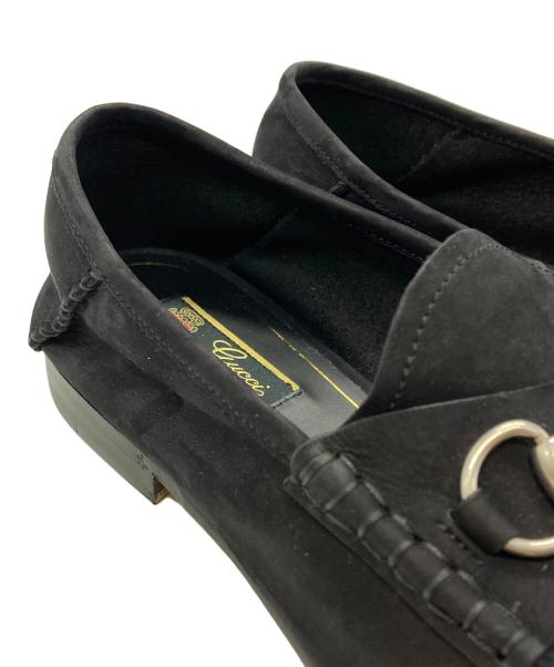 GUCCI（グッチ）GUCCI (グッチ) ホースビットスウェードローファー/Suede Horsebit Loafers ブラック サイズ:8の古着・服飾アイテム