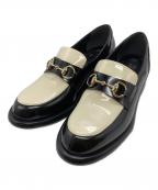 GUCCIグッチ）の古着「Savoy Loafers/サヴォイローファー」｜ブラック×ホワイト