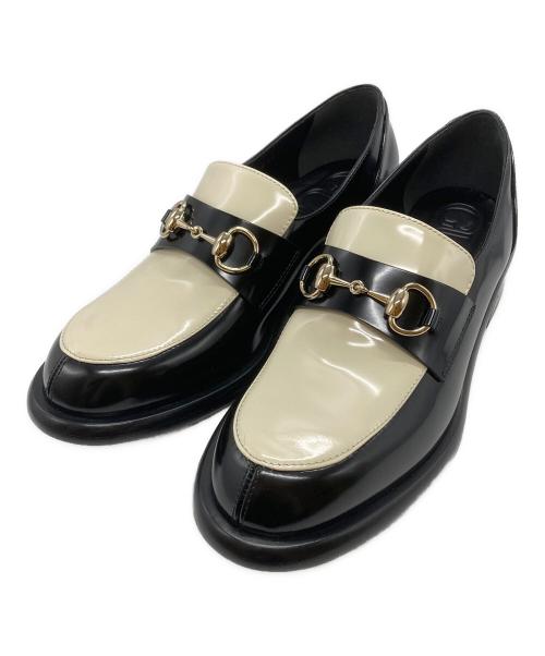 GUCCI（グッチ）GUCCI (グッチ) Savoy Loafers/サヴォイローファー ブラック×ホワイト サイズ:39の古着・服飾アイテム