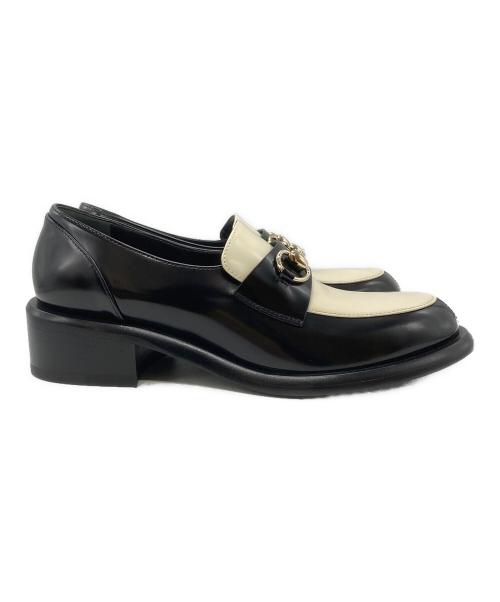 GUCCI（グッチ）GUCCI (グッチ) Savoy Loafers/サヴォイローファー ブラック×ホワイト サイズ:39の古着・服飾アイテム