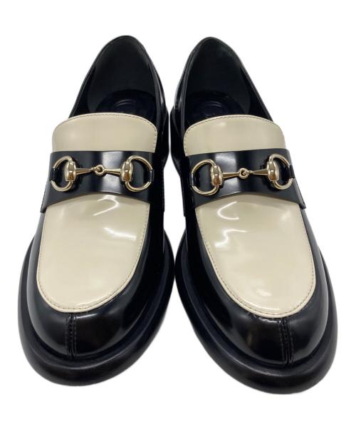 GUCCI（グッチ）GUCCI (グッチ) Savoy Loafers/サヴォイローファー ブラック×ホワイト サイズ:39の古着・服飾アイテム