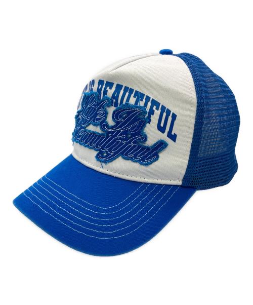 LIFE'S BEAUTIFUL（ライフズ・ビューティフル）LIFE'S BEAUTIFUL (ライフズ・ビューティフル) メッシュキャップ ブルーの古着・服飾アイテム