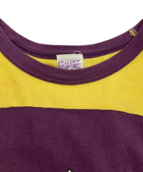 A BATHING APE（アベイシングエイプ）A BATHING APE (アベイシングエイプ) GENERALSプリントTEE イエロー×パープル サイズ:XLの古着・服飾アイテム