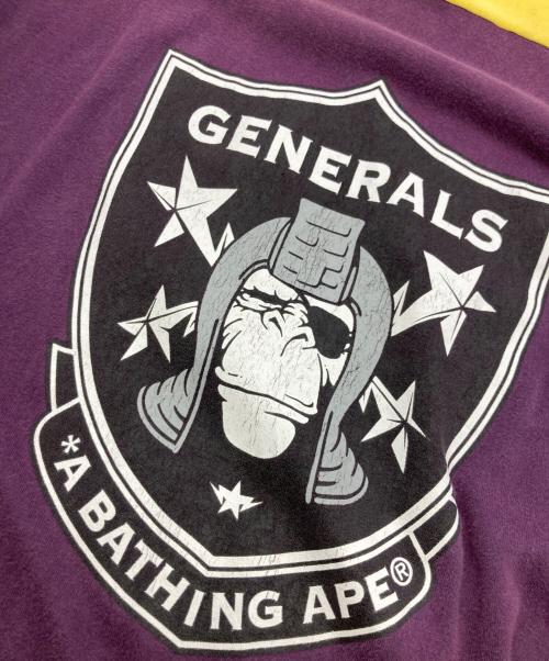 A BATHING APE（アベイシングエイプ）A BATHING APE (アベイシングエイプ) GENERALSプリントTEE イエロー×パープル サイズ:XLの古着・服飾アイテム