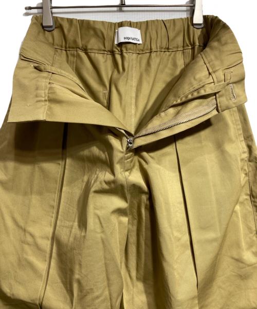 SAGE NATION（セイジ ネーション）SAGE NATION (セイジ ネーション) BOX PLEAT TROUSER/ボックスプリーツ・トラウザーズ（パンツ） ブラウン サイズ:Mの古着・服飾アイテム
