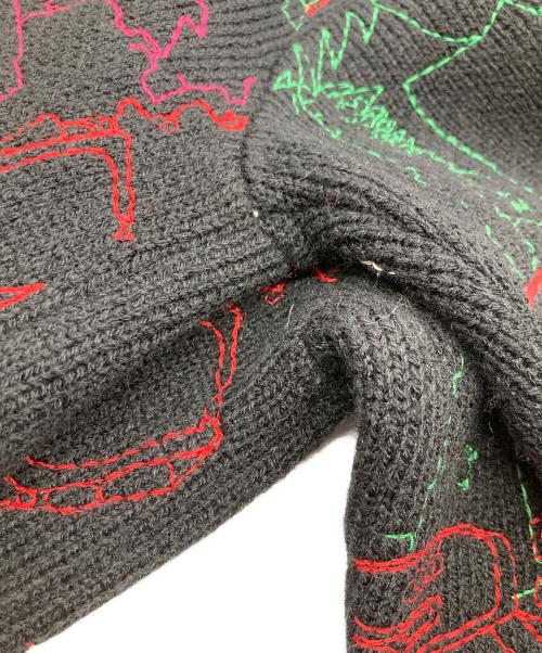 SUPREME（シュプリーム）Supreme (シュプリーム) collage embroidered sweater ブラック サイズ:Ｌの古着・服飾アイテム