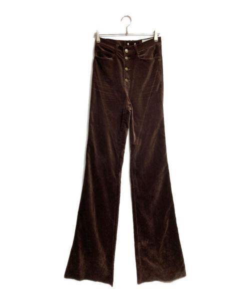 BLANK（ブランク）BLANK (ブランク) ベロアフレアロングパンツ/Velour Flare Pants ブラウン サイズ:1の古着・服飾アイテム