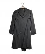 COMME des GARCONSコムデギャルソン）の古着「ウールギャバジンカッティングマルチベルトコート/Wool Gabardine Cutting Multi-Belt Coat」｜ブラック