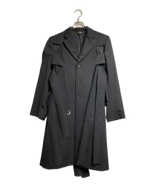 COMME des GARCONS（コムデギャルソン）COMME des GARCONS (コムデギャルソン) ウールギャバジンカッティングマルチベルトコート/Wool Gabardine Cutting Multi-Belt Coat  ブラック サイズ:Sの古着・服飾アイテム