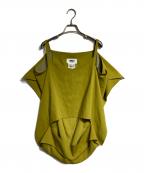 MM6 Maison Margielaエムエムシックスメゾンマルジェラ）の古着「ドレープ変形プルオーバー/Drape-style pullover」｜イエロー