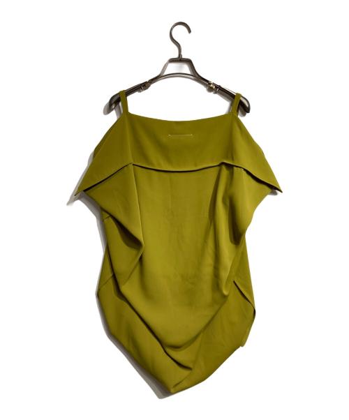 MM6 Maison Margiela（エムエムシックスメゾンマルジェラ）MM6 Maison Margiela (エムエムシックスメゾンマルジェラ) ドレープ変形プルオーバー/Drape-style pullover イエロー サイズ:38の古着・服飾アイテム