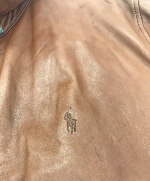 POLO RALPH LAUREN（ポロ・ラルフローレン）POLO RALPH LAUREN (ポロ・ラルフローレン) 90s レザー スイングトップ ブラウン サイズ:XXLの古着・服飾アイテム