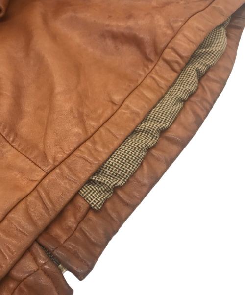 POLO RALPH LAUREN（ポロ・ラルフローレン）POLO RALPH LAUREN (ポロ・ラルフローレン) 90s レザー スイングトップ ブラウン サイズ:XXLの古着・服飾アイテム