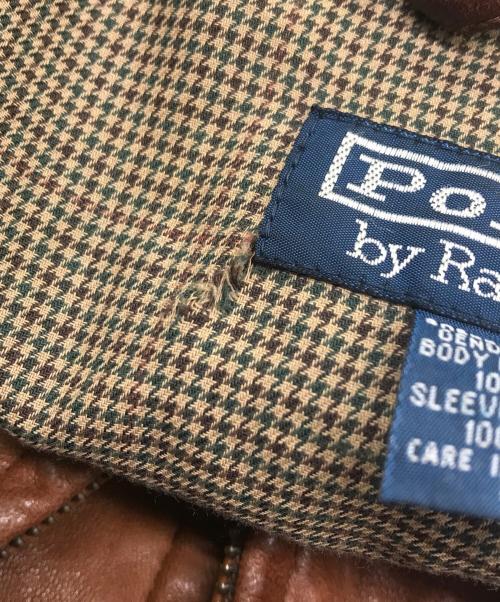 POLO RALPH LAUREN（ポロ・ラルフローレン）POLO RALPH LAUREN (ポロ・ラルフローレン) 90s レザー スイングトップ ブラウン サイズ:XXLの古着・服飾アイテム