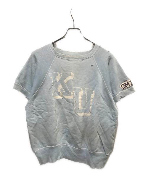 USED（ユーズド）USED (ユーズド) 半袖ラグランスリーブスウェット スカイブルー サイズ:不明の古着・服飾アイテム