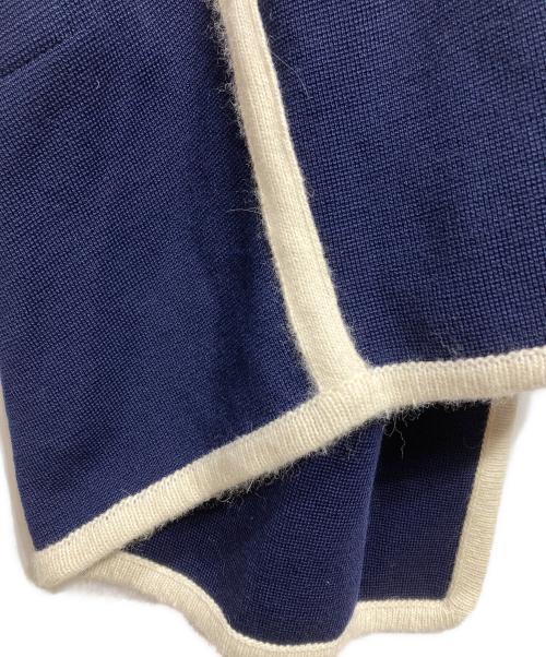 Chloe（クロエ）Chloe (クロエ) OVERSIZE CONTRAST TRIM COAT/オーバーサイズ・コントラストトリム・コート ネイビー サイズ:XSの古着・服飾アイテム