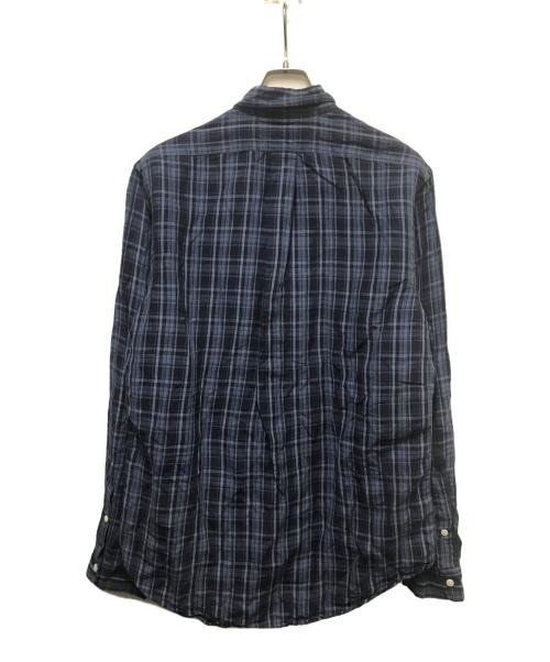 POLO RALPH LAUREN（ポロ・ラルフローレン）POLO RALPH LAUREN (ポロ・ラルフローレン) 90s CUSTOM FIT シルクブレンドボタンダウンシャツ ブルー サイズ:Ｌの古着・服飾アイテム