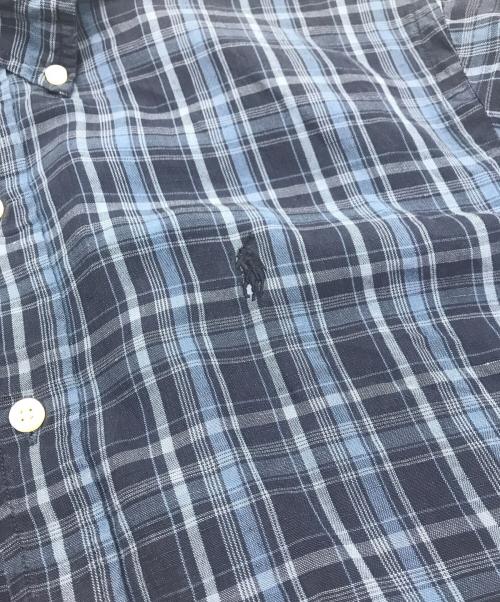 POLO RALPH LAUREN（ポロ・ラルフローレン）POLO RALPH LAUREN (ポロ・ラルフローレン) 90s CUSTOM FIT シルクブレンドボタンダウンシャツ ブルー サイズ:Ｌの古着・服飾アイテム